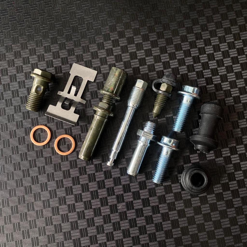 PAKET BAUD KALIPER REM CAKRAM DEPAN//MUR BAUT CALIPER KEPALA BABI HONDA BEAT VARIO SCOOPY SPACY BLAD