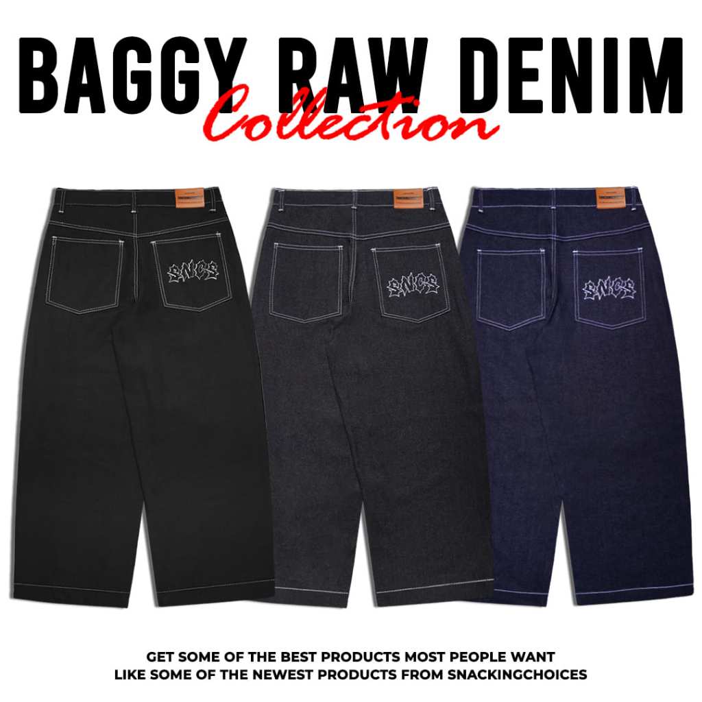 Baggy Raw Denim | Baggy Jeans | Celana Baggy Jeans | Celana Denim Y2K | Void | Snackingchoices