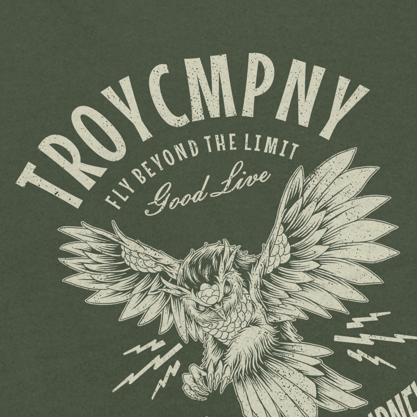 Troy Company Tshirt Army Green Fly Beyond - Kaos Lengan Pendek Kaos Hijau Army MTD 3524
