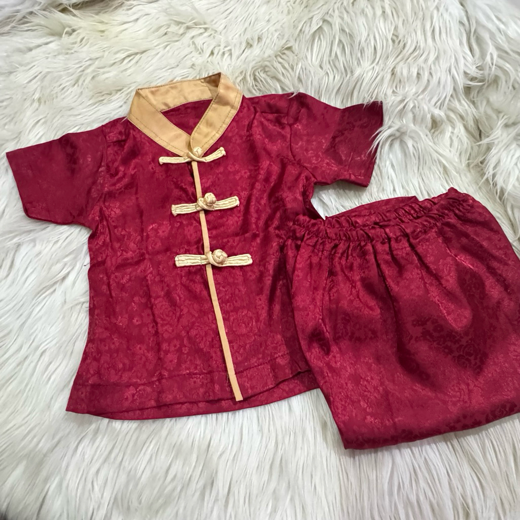 Preloved baju imlek anak laki laki 1-3th / baju imlek dewasa laki laki / set imlek anak papa