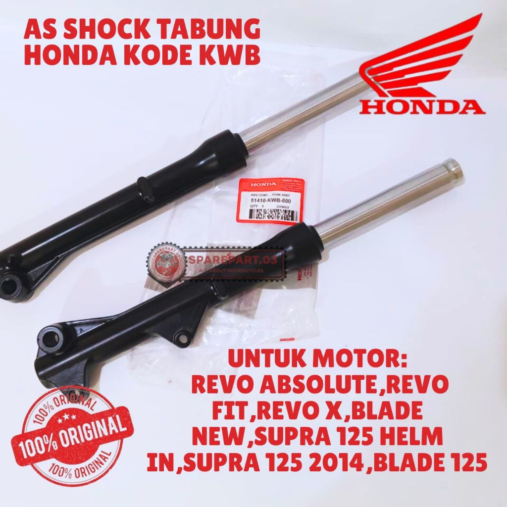 AS SHOCK+TABUNG ORIGINAL HONDA KODE KWB, AS SHOCK TABUNG REVO ABSOLUTE, AS SHOCK TABUNG REVO FIT, AS
