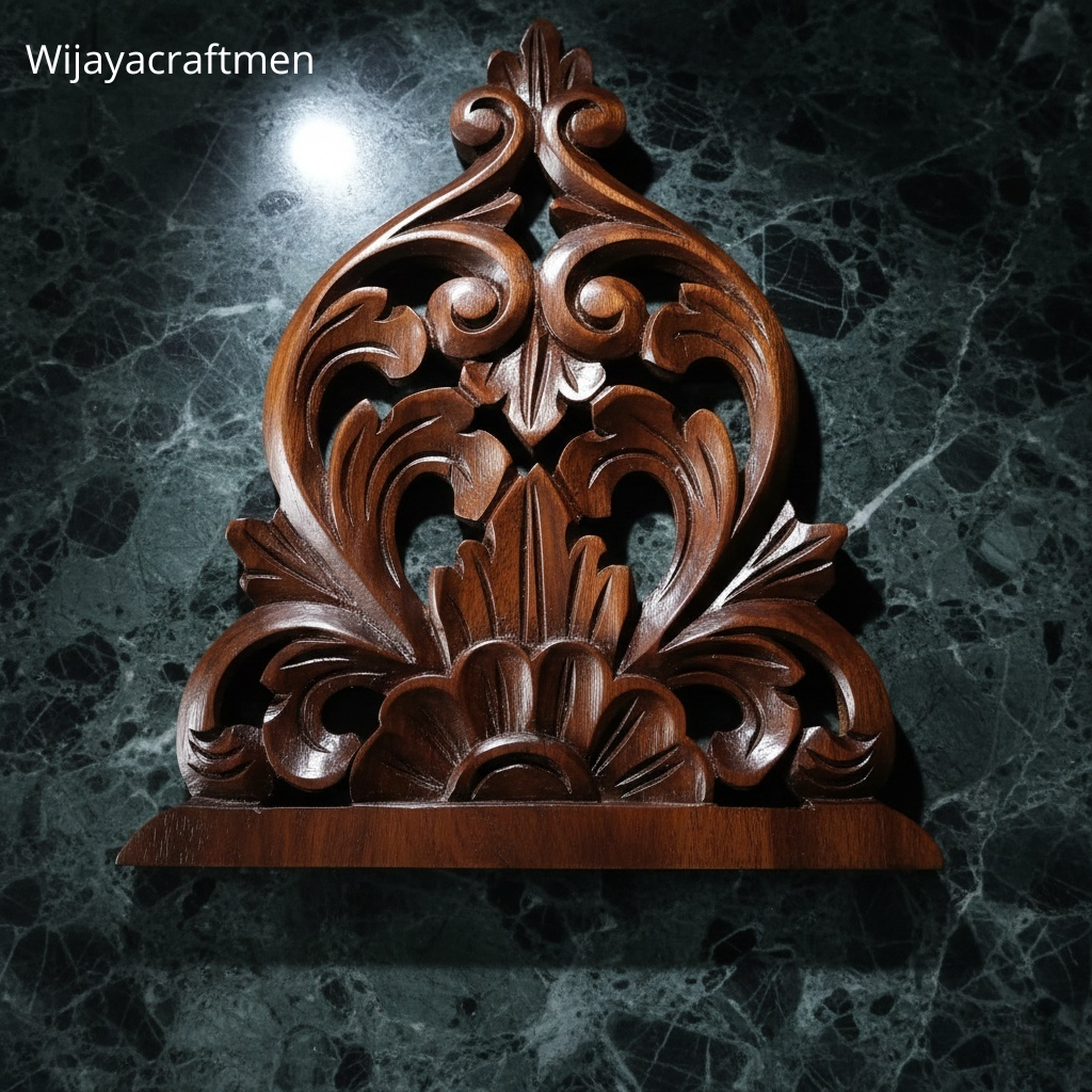 Ukiran Tempel Kayu Jati Soko Joglo Custom – Ornamen Tiang Rumah