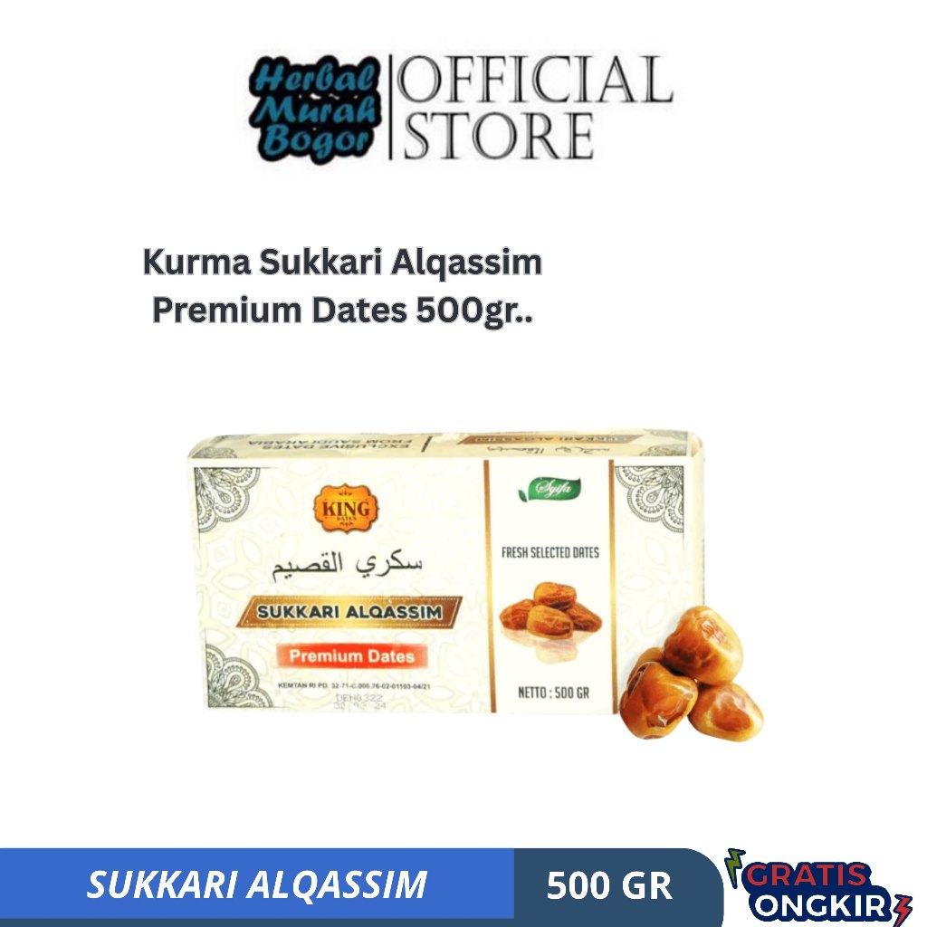 Kurma Sukkari Dates (Kurma Sukari) 500gr Dus Box
