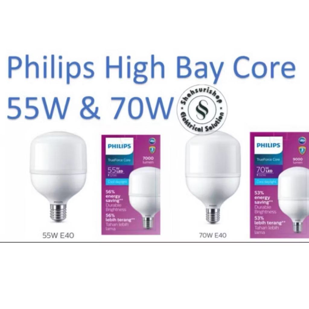 Philips Tforce led 55w 70w / lampu led Philips Tforce 55 watt lampu led bulb Philips 70 watt E40 Tfo
