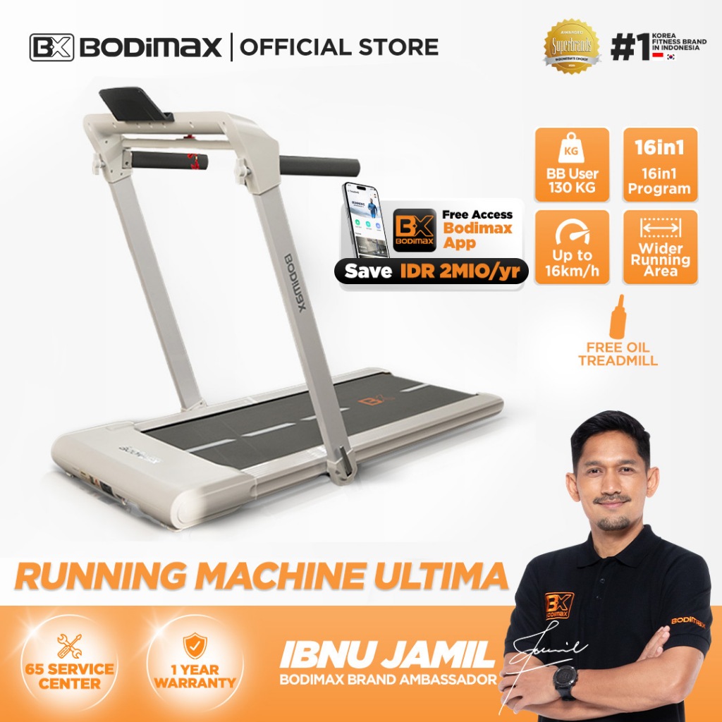 BODIMAX RUNNING PAD ULTIMA – FOLDING TREADMILL / GYM / ALAT OLAHRAGA / FITNESS