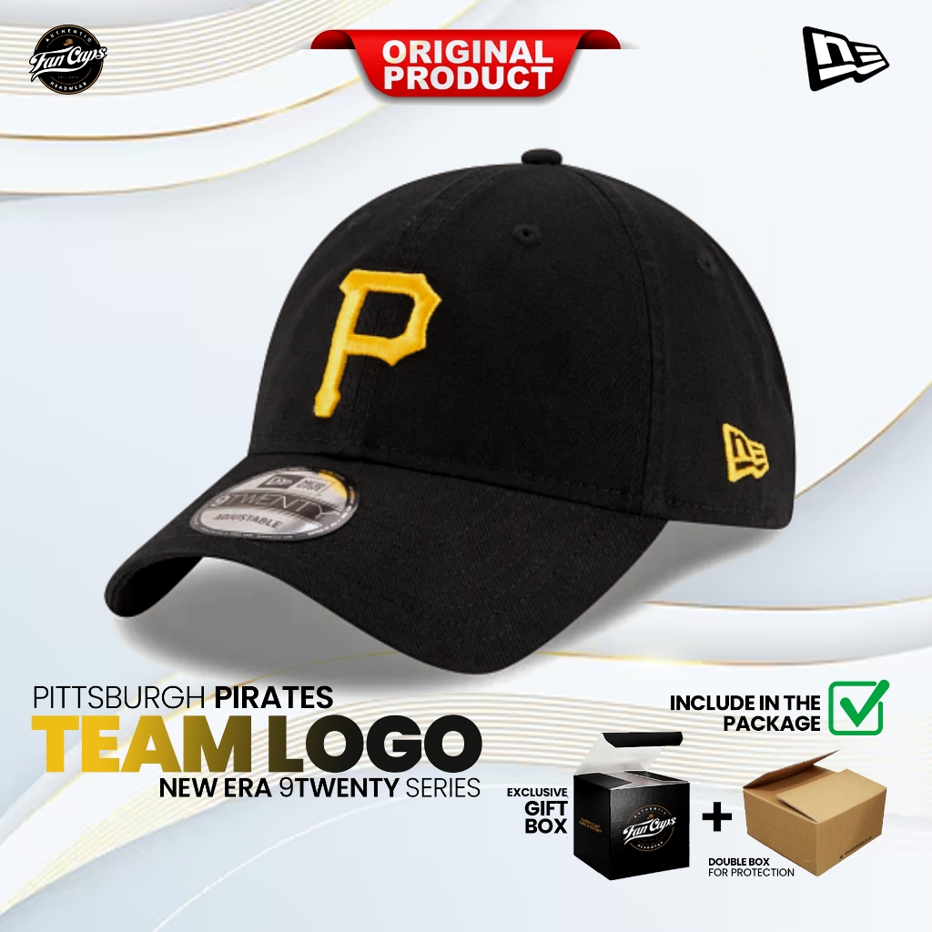 Topi New Era Original MLB Pittsburgh Pirates 9TWENTY warna Hitam Kuning | FREE GIFT BOX