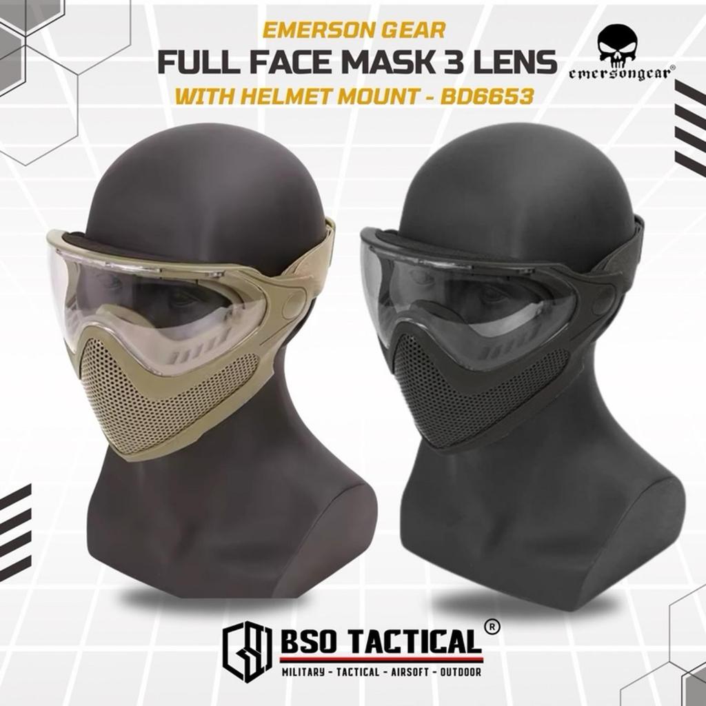 Emerson Gear Tactical Full Face Mask 3 Lens for Fast Helmet