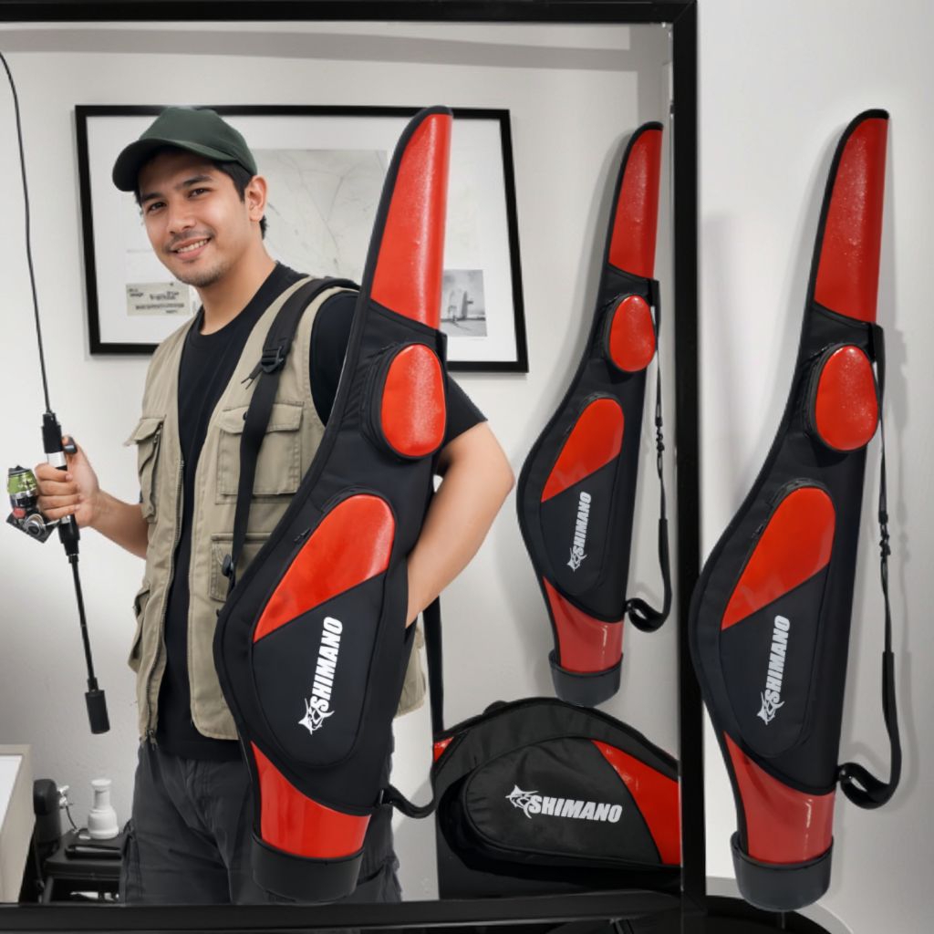 Tas Pancing Joran Hardcase Shmn Kantong Dua Lapis Fiber + Sponlak Mangkuk Bawah Ukuran 60–150 cm Mer