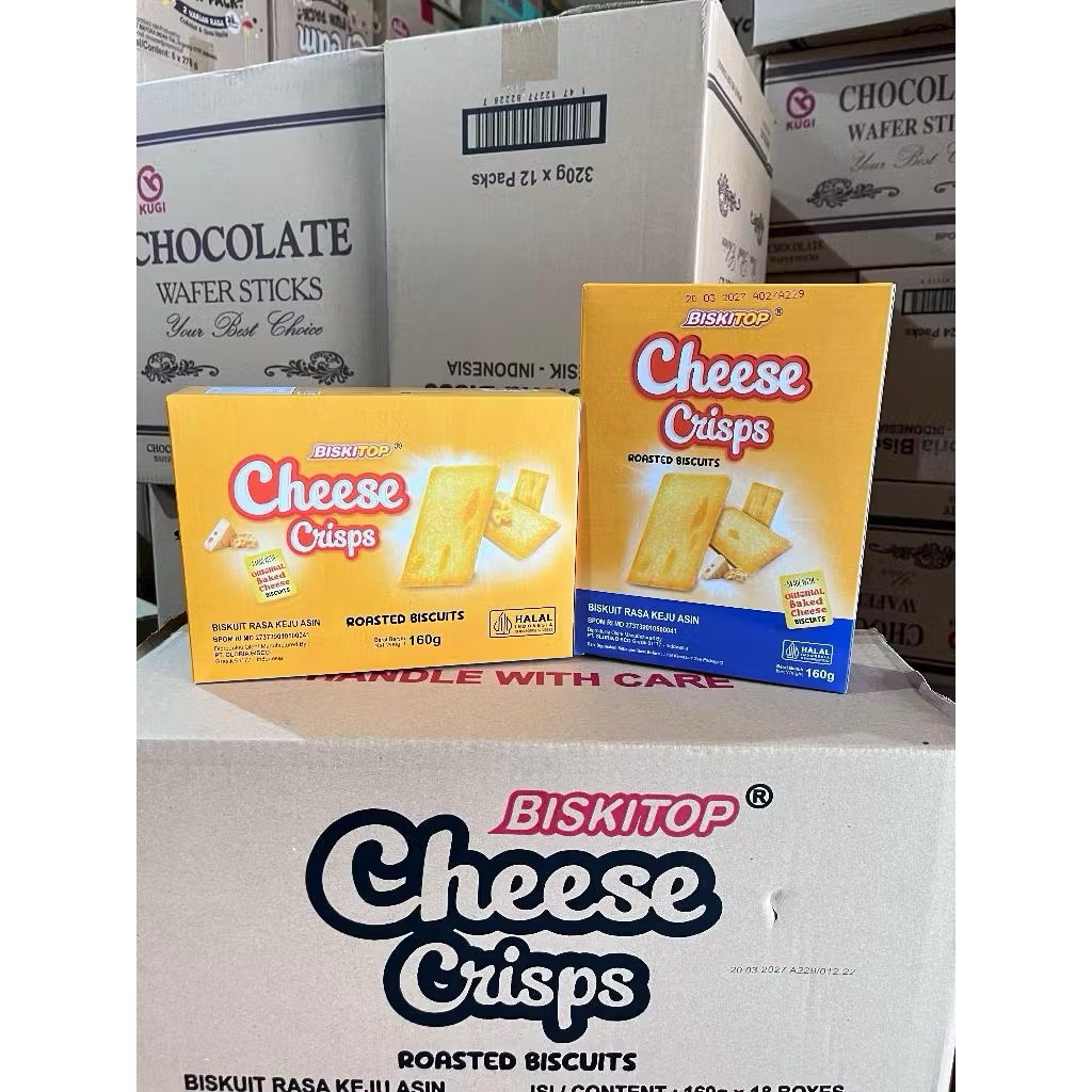 Biskitop Cheese crisps ( Satuan ) - Biskuit Rasa Keju asin - Biscuit isian Parsel - Biskuit Box