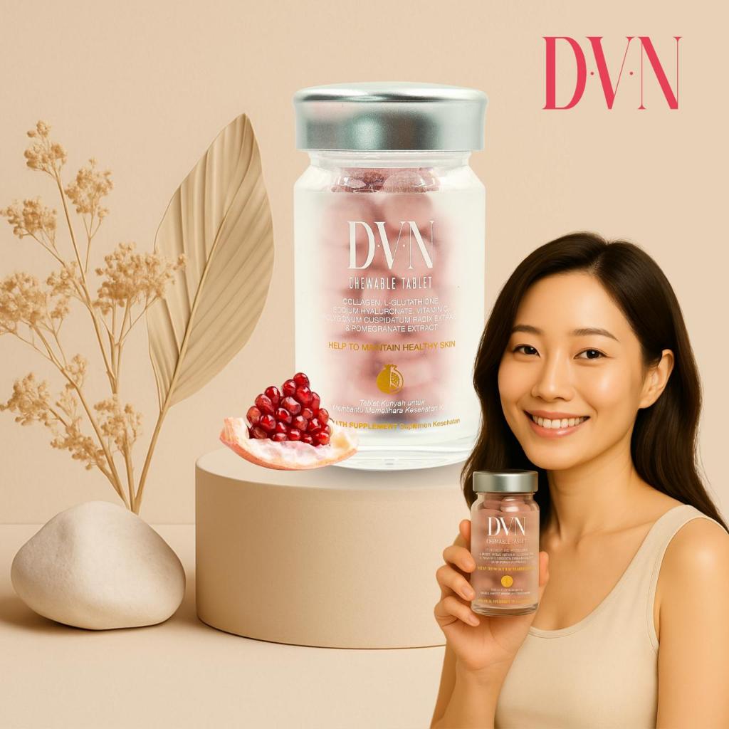 DVN Collagen Original 100% Kulit Mencerahkan Melembapkan Halal Tablet Kunyah