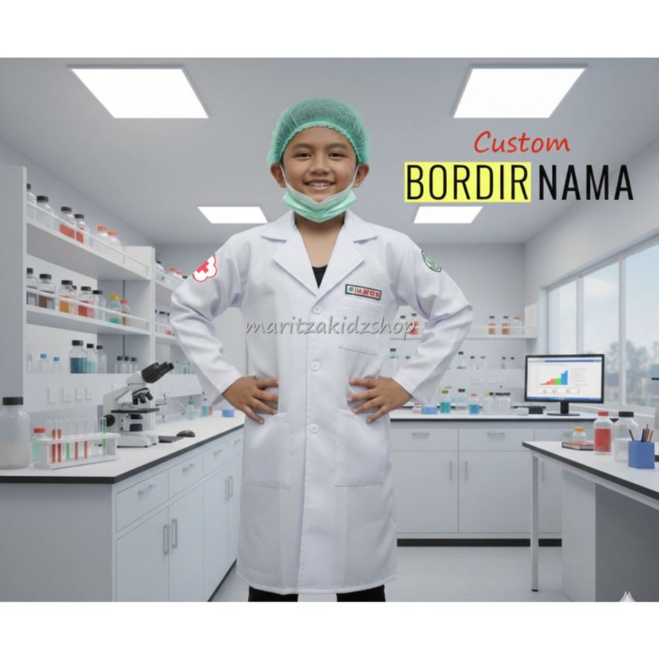 Baju / Stelan / Setelan / Kostum Profesi Perawat Jas Lab Laboratorium