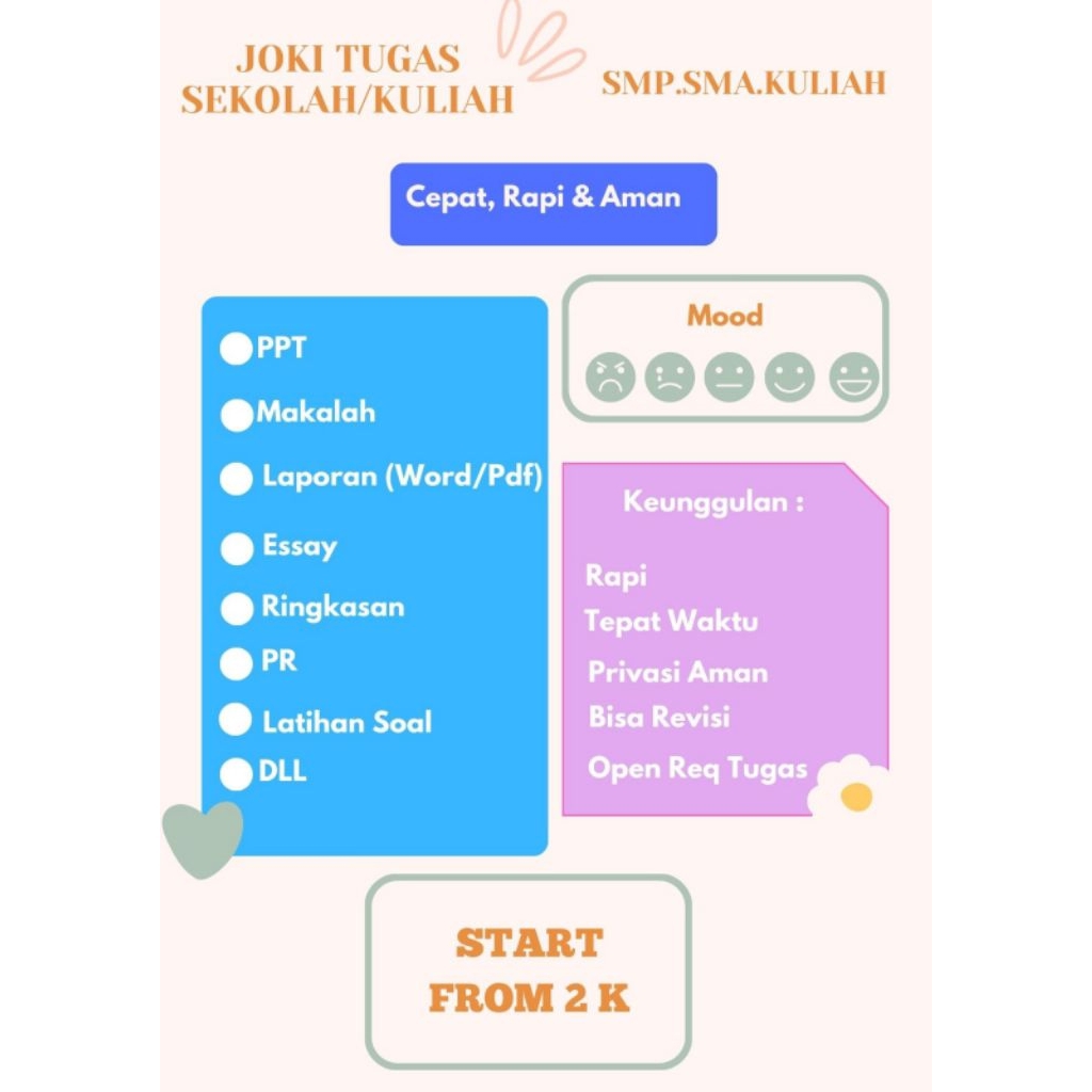 Tugas Sekolah/Kuliah, PPT,Essey,Latsol dll