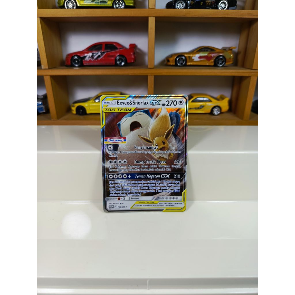 kartu pokemon indonesia tcg tag team gx eevee snorlax promo indomaret