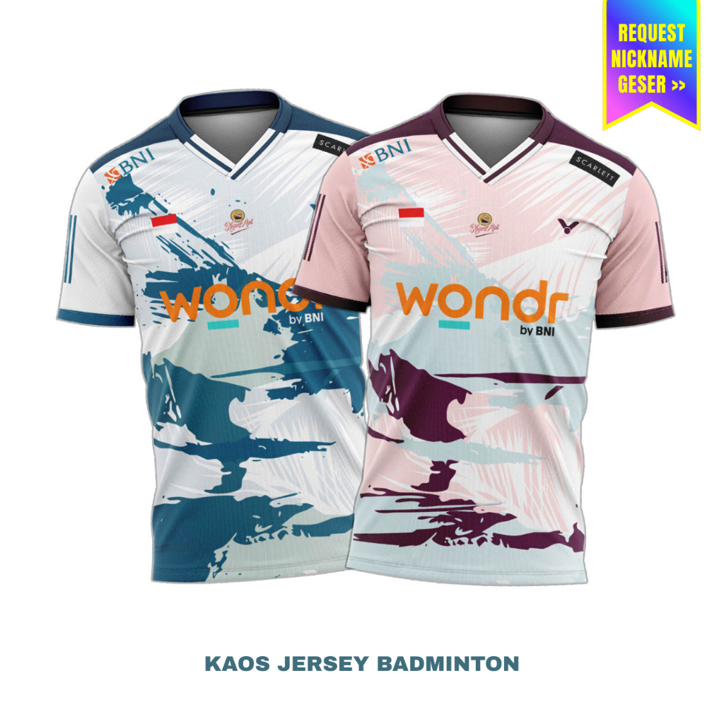 Jersey Badminton Indonesia Denmark Open Victor Premium Gratis Nama Atlet Premium drifit