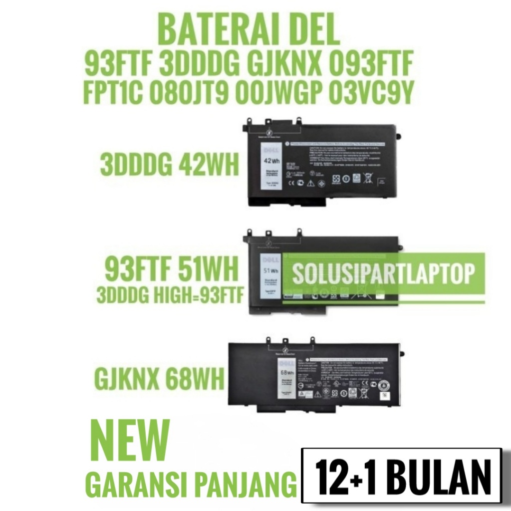 Baterai Laptop Dell Latitude 5280 5290 5480 5490 GJKNX Original