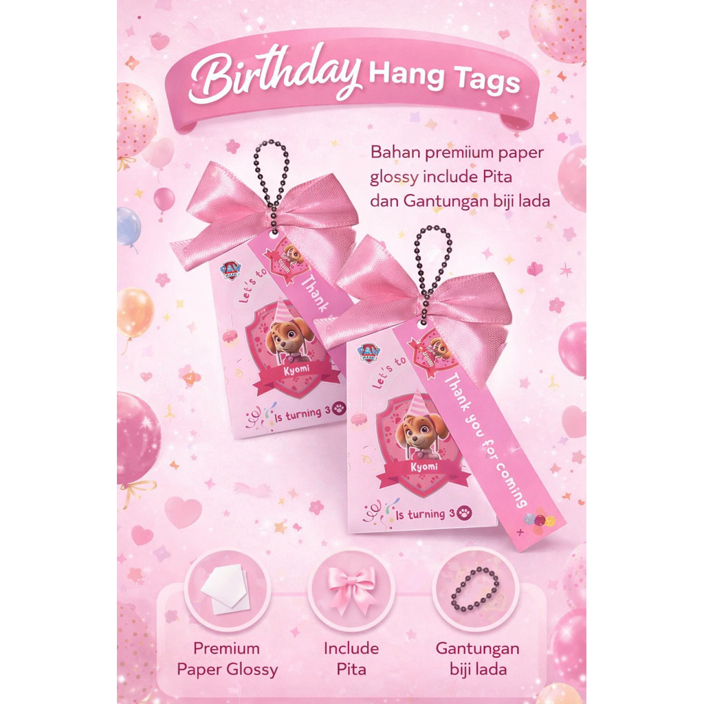 Hang Tag Pita gantungan hang tag birthday | hang tag birthday with ribbon | cute Hang tag | hang tag