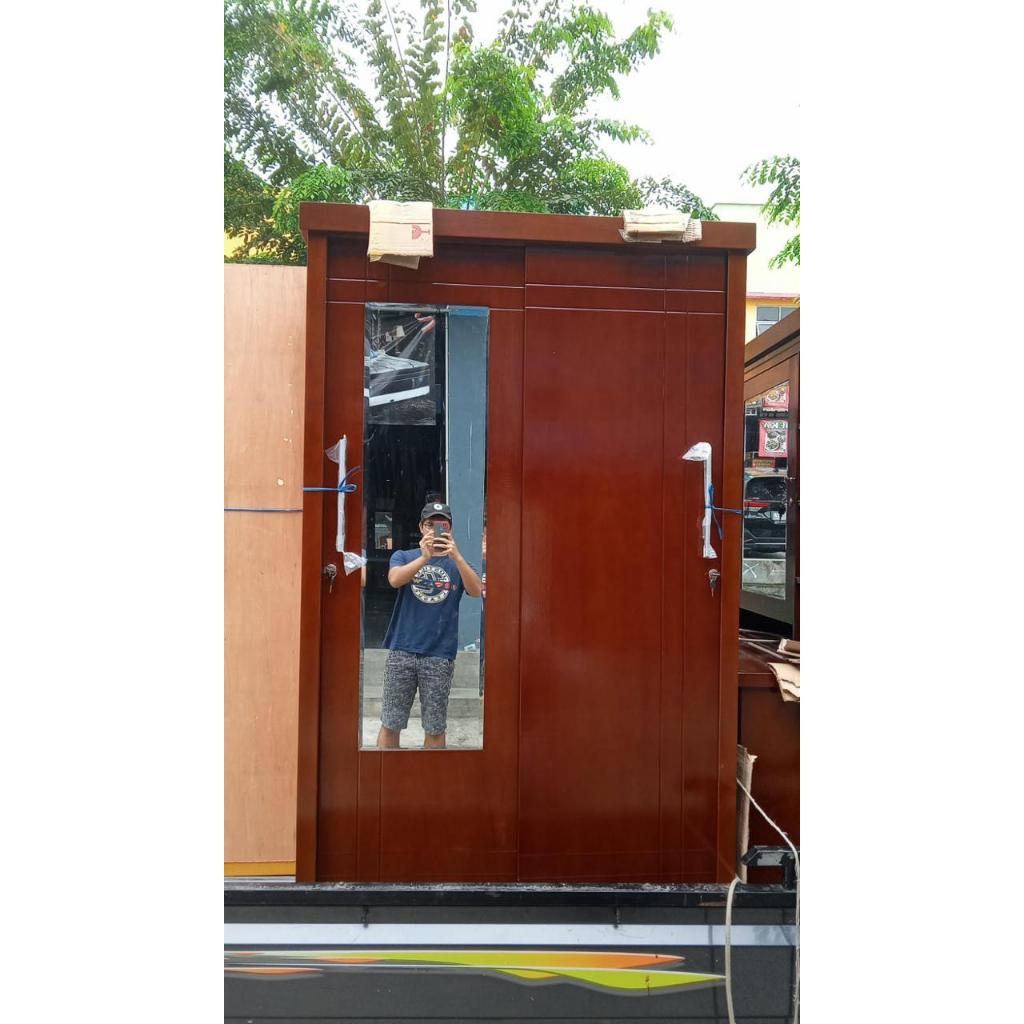 Lemari Pakaian Teakblok / Lemari Baju Blockboard 2 Pintu Sleding Tebal 9mm