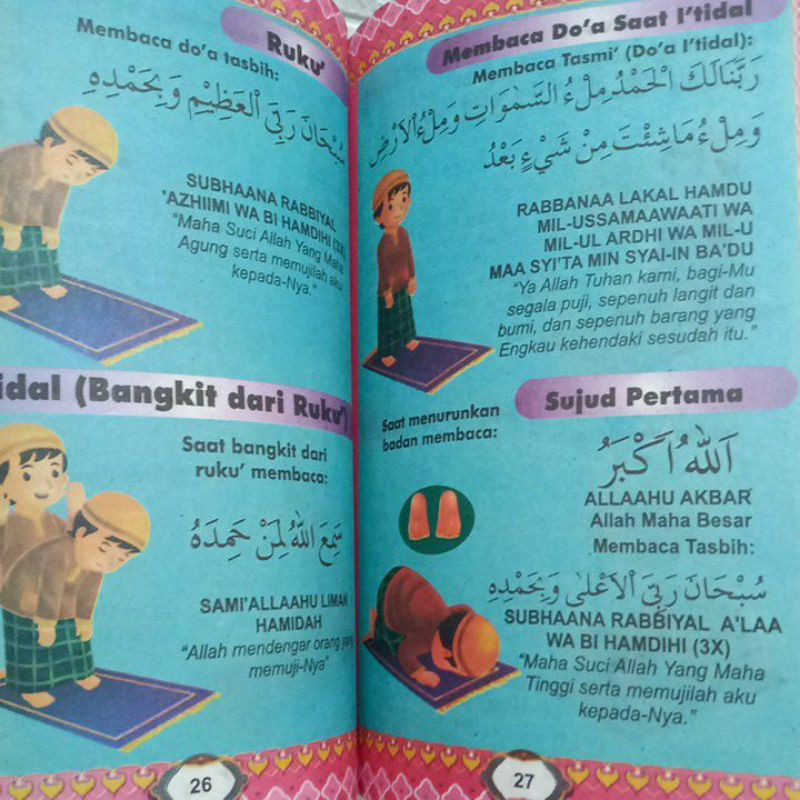 Buku Belajar Panduan ANAK pintar sholat dan berdoa di sertai juz amma dan shalat sunnah edisi full w