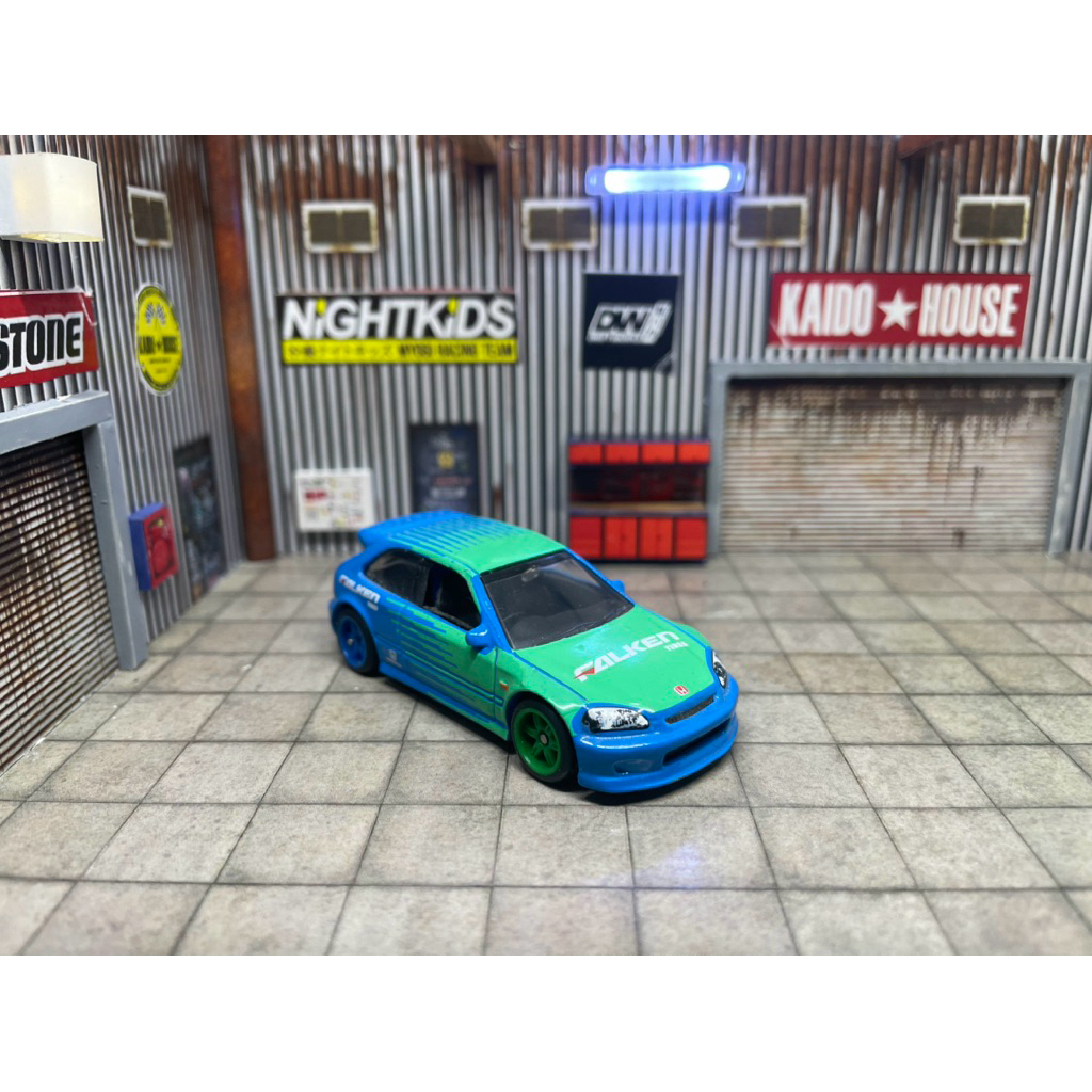 HOTWHEELS HONDA CIVIC EK9 FALKEN FACTORY RIVET BAN KARET LOOSE