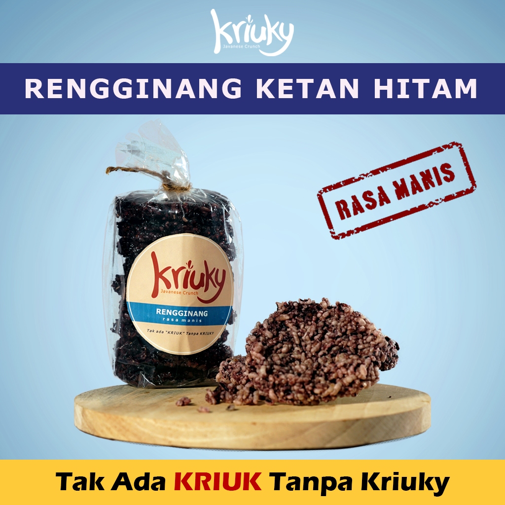 Rengginang Manis Ketan Hitam Siap Digoreng Gurih Renyah 250gr 500gr 1kg - KRIUKY