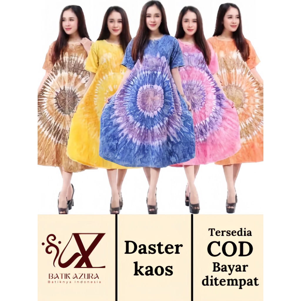 Daster Payung Tie Dye Wanita Busui Friendly | Daster Kaos Katun Tetron Adem All Size