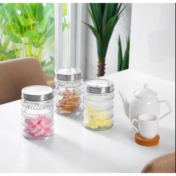 Krishome Set Toples Kaca isi 3 Pcs. set toples kue