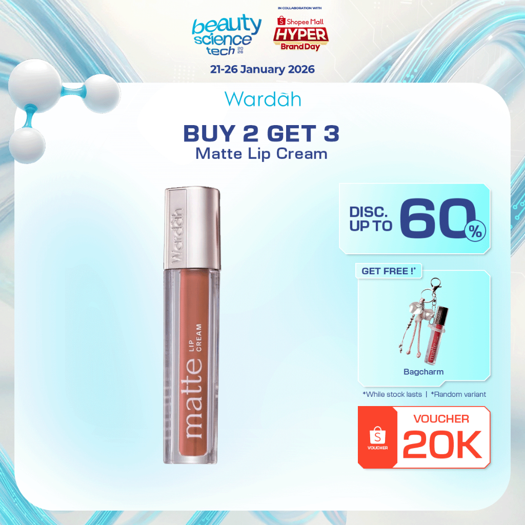 WARDAH Lip Cream - Matte Lip Cream 4 g Warna Intense dan Tahan Lama Matte Finish Teksture Creamy Lip