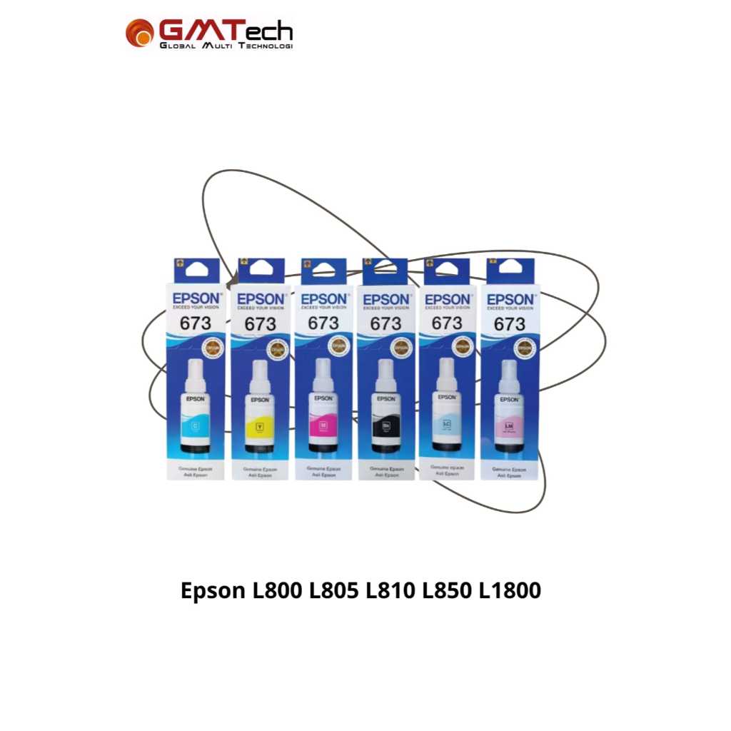 Tinta Epson 673 Original (Hitam, Cyan, Magenta, Yellow, Light Magenta, Light Cyan)