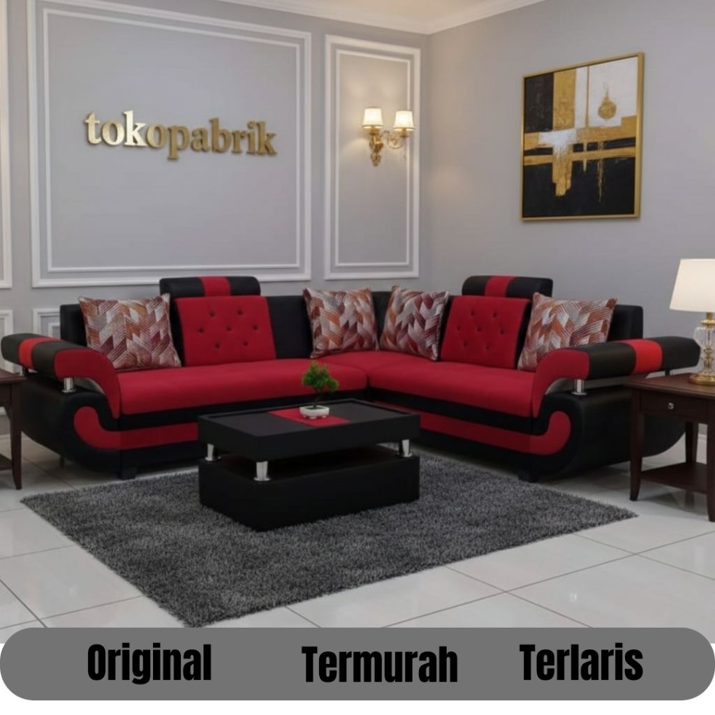 Sofa L minimalis / kursi tamu murah / sofa l minimalis terlaris brebes cirebon bandung