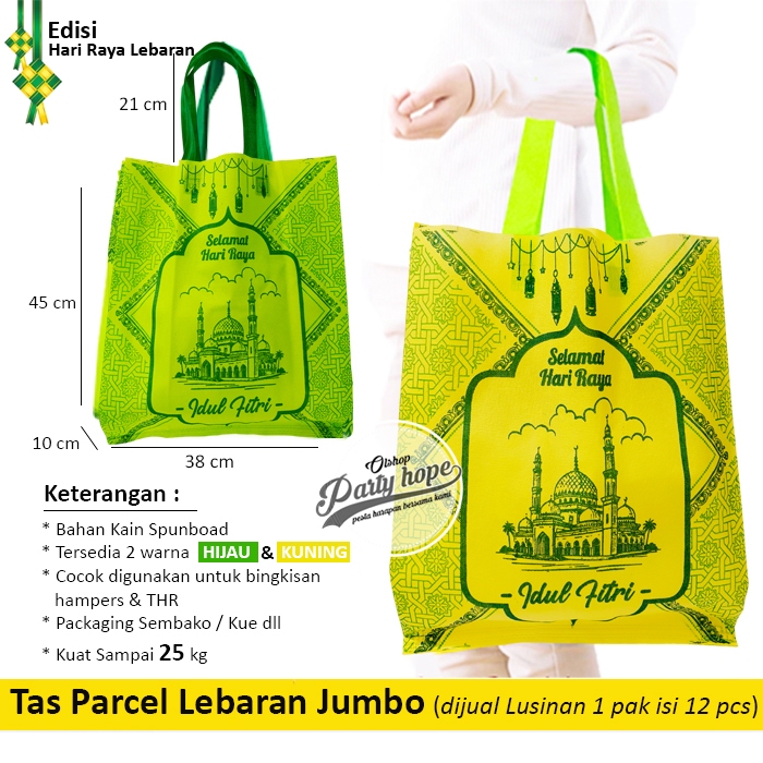 isi 12 goodie bag idul fitri JUMBO Grosir / tas spunbond souvenir hampers sembako lebaran hari raya