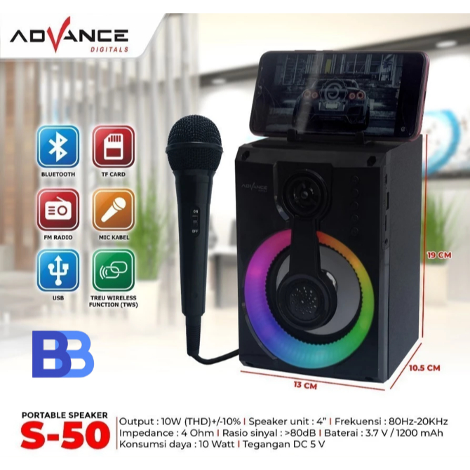 ADVANCE PORTABLE SPEAKER BLUETOOTH S-50