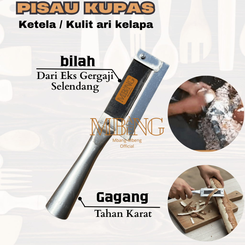 Pisau Peeler Singkong Eks Gergaji Tajam / Pisau Peeler Kelapa / Pisau Kupas Kulit Kelapa