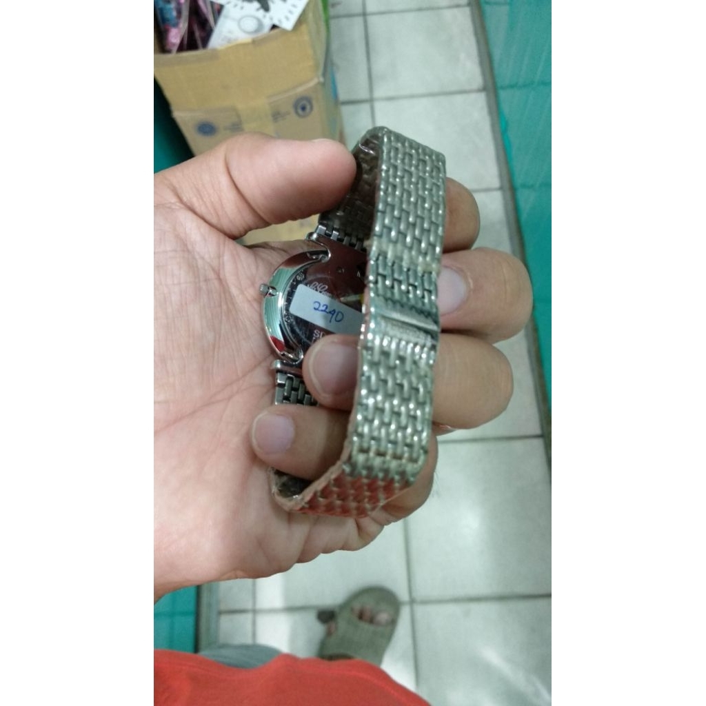 jam tangan pria vintage dial hitam tipis anti air anti karat lgn klasik