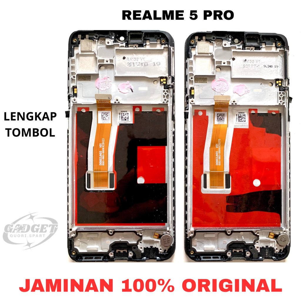FRAME PAPAN LCD REALME 5 PRO LENGKAP TOMBOL ORIGINAL ASLI COPOTAN