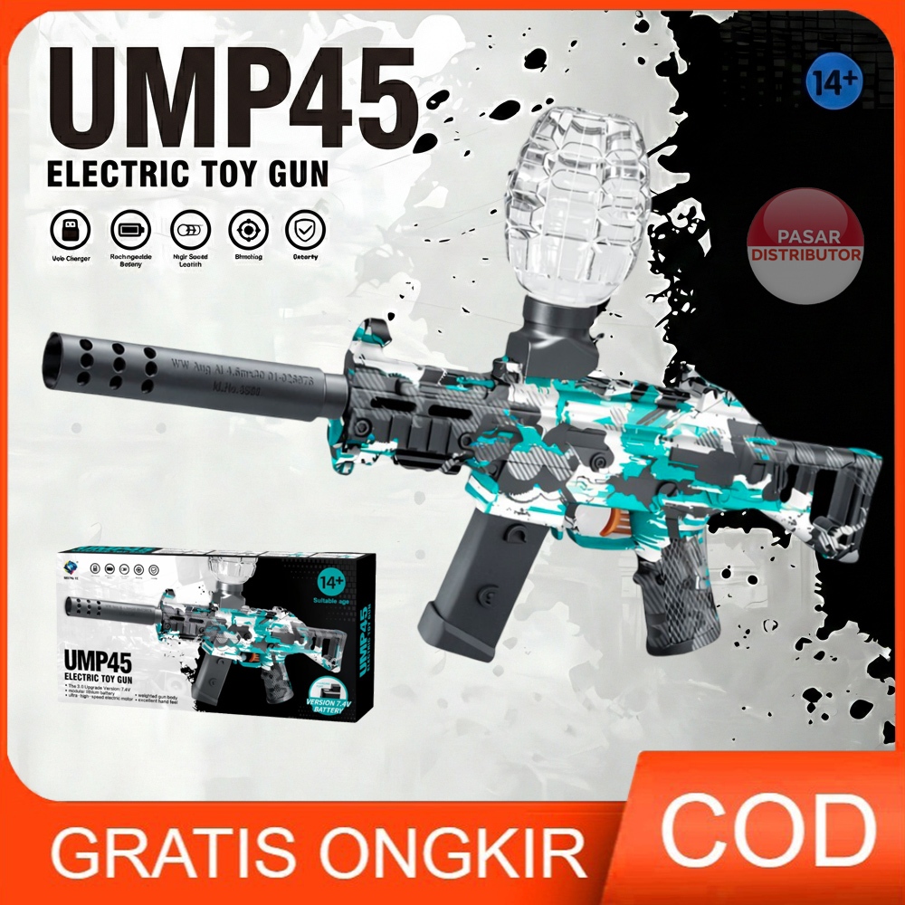 Pasar Distributor BTC-3040 UMP45 ELECTRIC TOY GN Mainan Tembakan Water Seru Bubble Keren Outdoor