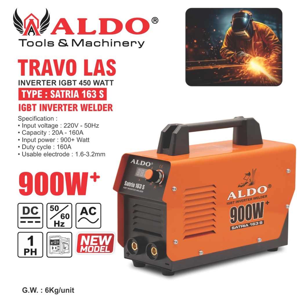 TRAVO LAS INVERTER IGBT TYPE : SATRIA 163 S / MESIN LAS 900 WATT IGBT / IGBT INVERTER WELDER / WELDI
