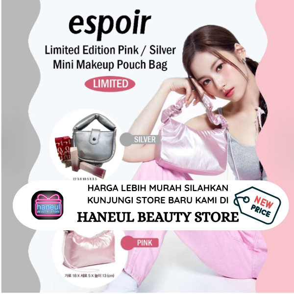 ESPOIR Limited Edition Pink / Silver Mini Makeup Pouch Bag [HANEUL]