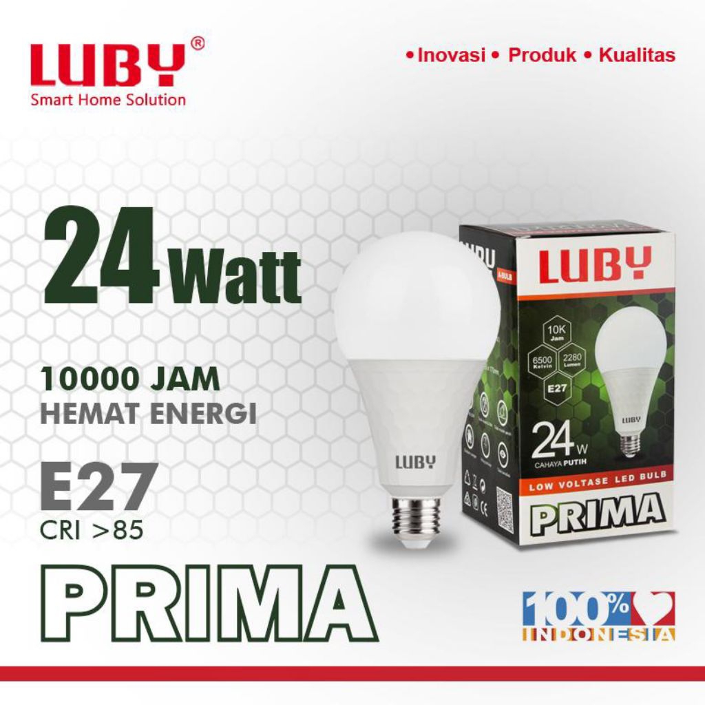 Luby Lampu LED 24W E27 Prima 10000 Jam Hemat Energi CRI>85 Kualitas Terbaik