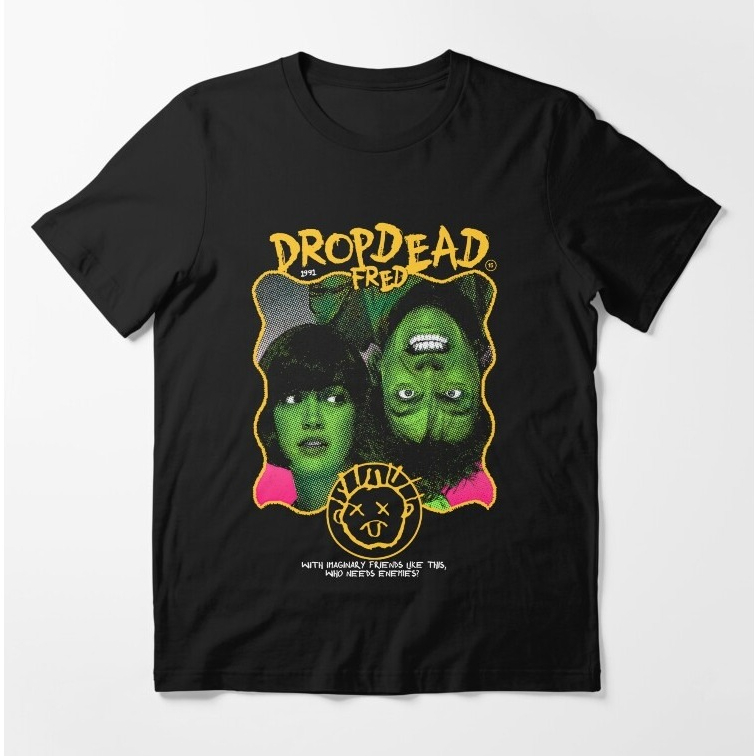 Kaos Drop Dead Fred Print Essential T-Shirt