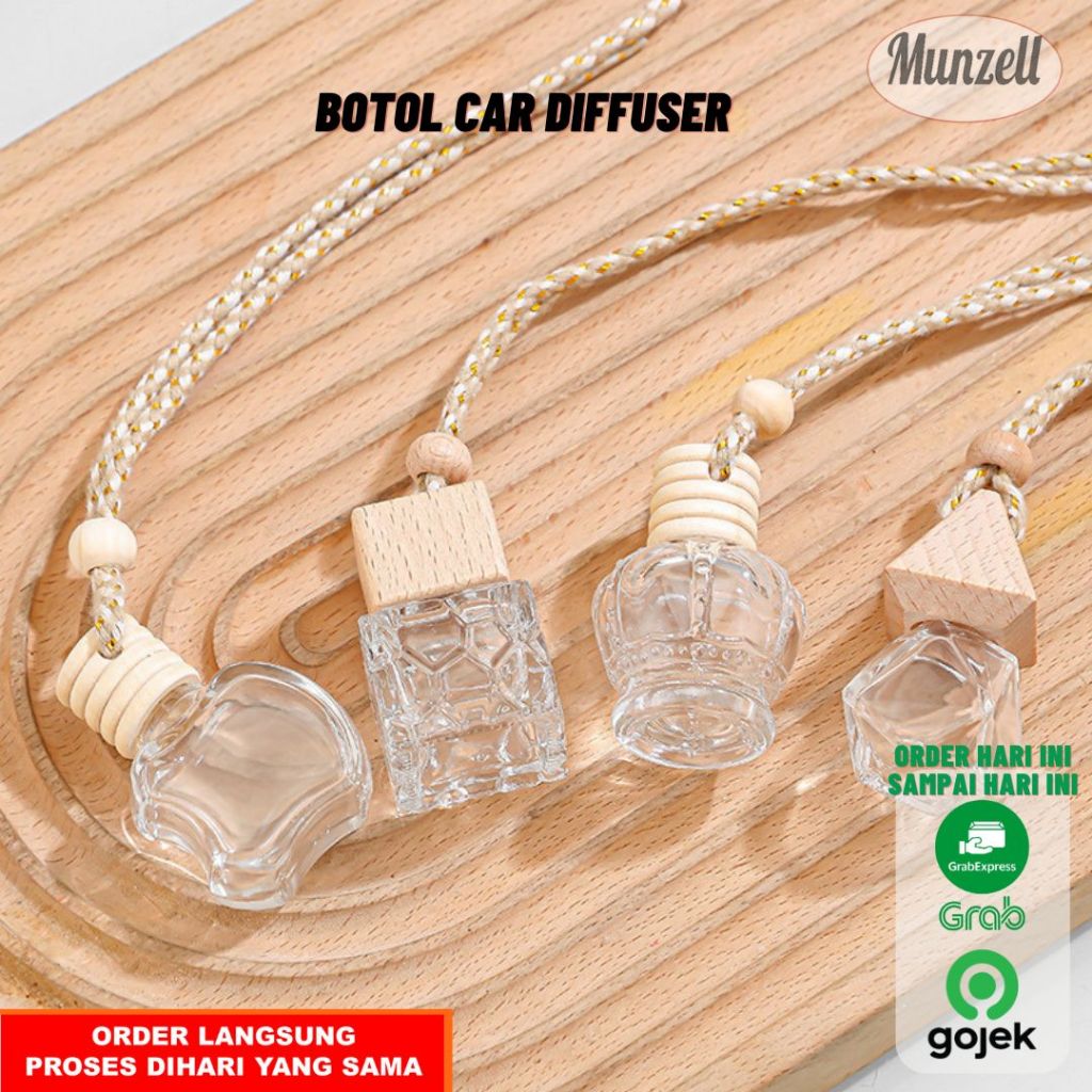 Botol Car Diffuser / Parfum Mobil Gantung Kaca (Kosong)