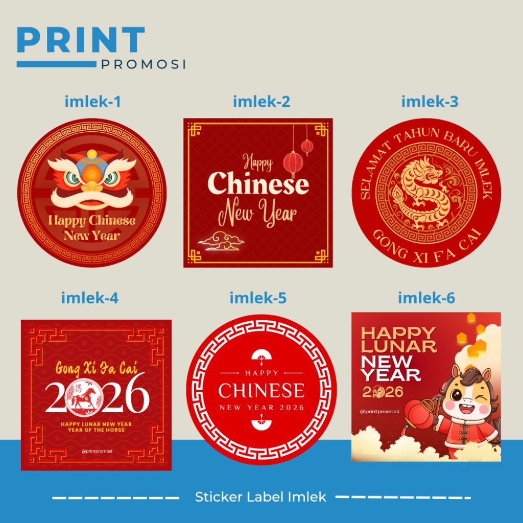 Sticker Imlek | Sticker Label Imlek | Tempelan kue