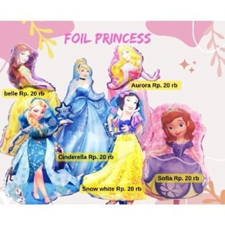 balon foil karakter princess snow white putri salju cinderella belle aurora sofia putri ultah ulang 