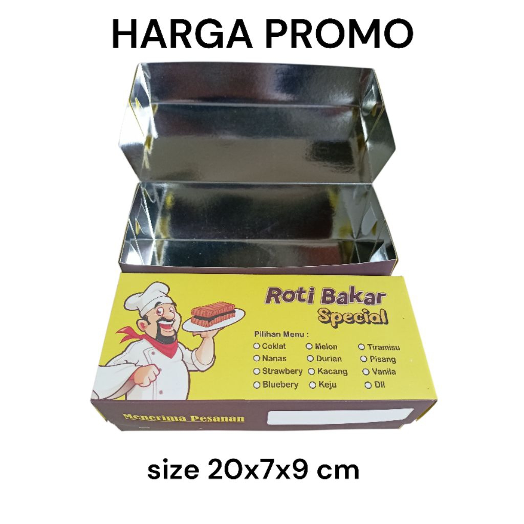 Dus Roti Bakar bandung / kotak roti bakar bandung / kemasan roti bakar