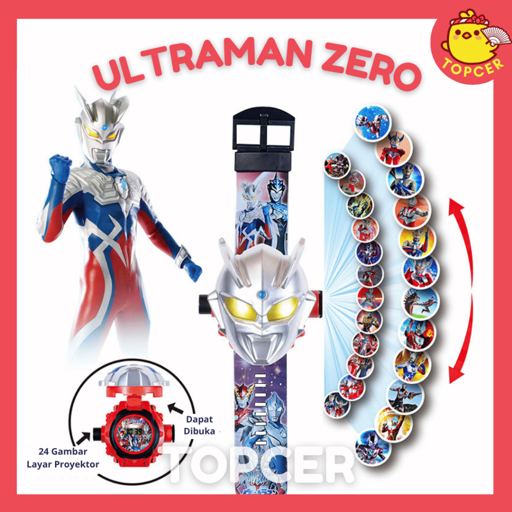 Jam Tangan Proyektor Anak Laki Laki Ultramen Jumbo - Proyeksi Dengan 24 Gambar HD dan Desain Menarik