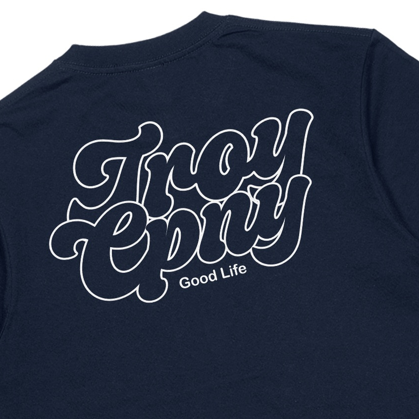 Troy Company T-shirt Navy Blue Good Life - Kaos Lengan Pendek Kaos Biru Navy MTD 3476
