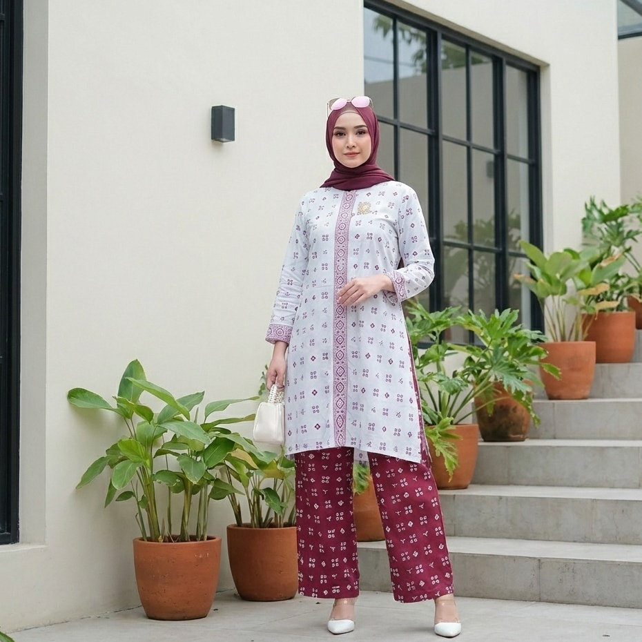 [GOOD STORE] SARAS SET CELANA BATIK JUMPUTAN WANITA TERBARU PREMIUM MOTIFF Original By Shofiya Hijab