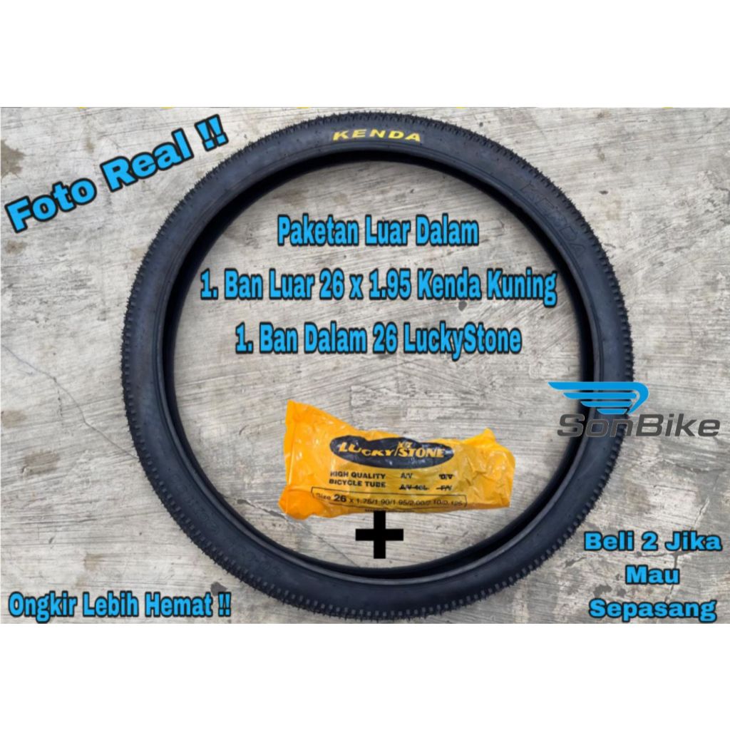 Ban Luar dan Ban Dalam Paket Ban Luar dan Ban Dalam Sepeda MTB Gunung Mini 26 x 2.10 , 26 x 1.95 , 2