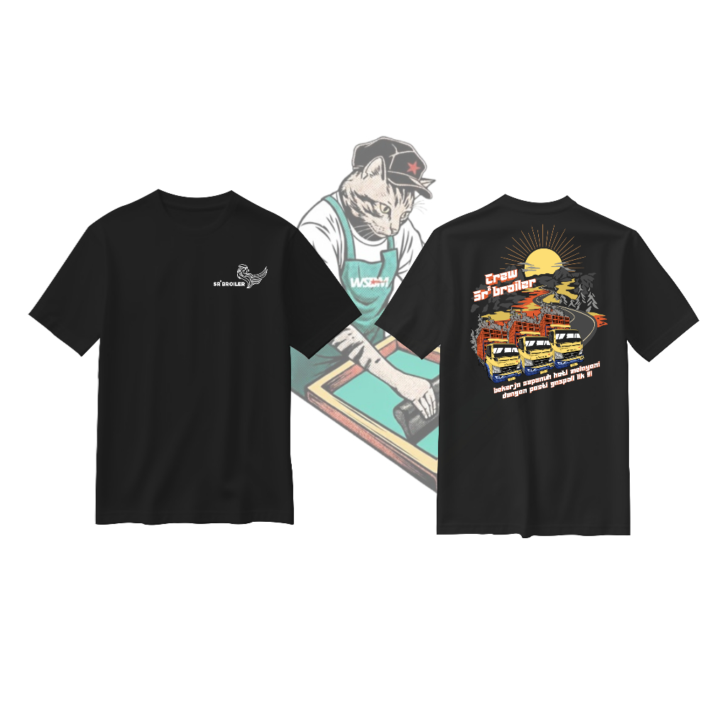 kaos vektor truk cotton combet 24s + desain