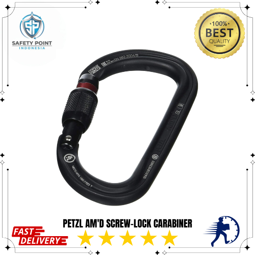 Carabiner Petzl Ok Screw Lock Connector Petzl Ok Alloy Black not beal ORIGINAL PETZL