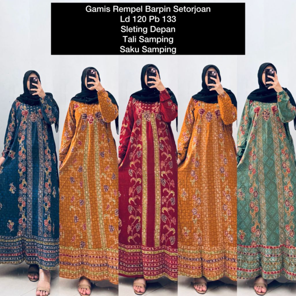 Gamis Batik Setorjoan Jumbo ld 120 130 || Gamis Batik Cap Premium || Gamis Batik Wanita Modern || Ga
